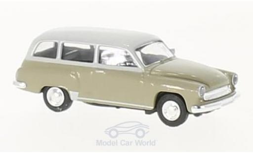 Wartburg 311 1/87 Brekina Kombi oliv/grigio modellino in miniatura