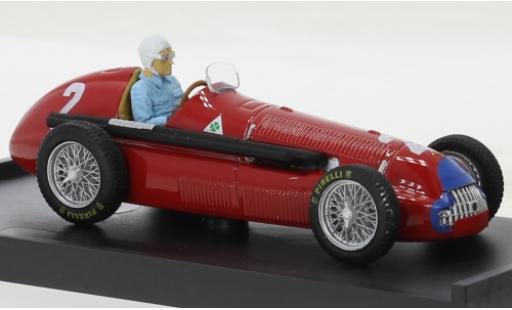Alfa Romeo 158 1/43 Brumm metallise rosso No.2 formule 1 GP Grande-Bretagne 1950 modellino in miniatura