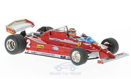 Ferrari 126 1/43 Brumm C turbo No.2 Formel 1 GP Italien 1980 mit Fahrerfigur G.Villeneuve modellino in miniatura