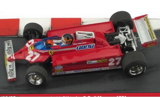 Ferrari 126 1/43 Brumm CK turbo No.27 Scuderia Formel 1 GP Monaco 1981 Minidiorama in Emballage sp�cial G.Villeneuve modellino in miniatura