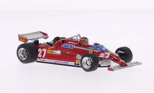 Ferrari 126 1/43 Brumm CK Turbo No.27 Suderia Formel 1 GP Monte Carlo 1981 avec figurine de conducteur G.Villeneuve modellino in miniatura