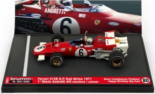 Ferrari 312 1/43 Brumm B No.6 Scuderia Formel 1 GP Südafrika 1971 avec figurine de conducteur in Emballage sp�cial M.Andretti modellino in miniatura