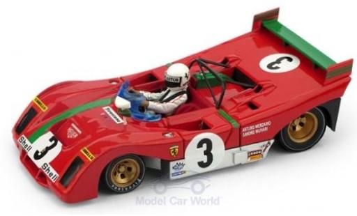 Ferrari 312 1/43 Brumm PB RHD No.3 Targa Florio 1972 A.Merzario modellino in miniatura