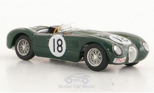 Jaguar C-Type 1/43 Brumm No.18 24h Le Mans 1953 T.Rolt/D.Hamilton modellino in miniatura