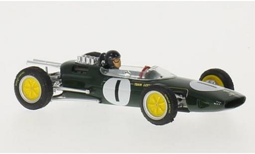 Lotus 25 1/43 Brumm No.1 Team Formel 1 GP Belgien 1963 avec figurine de conducteur J.Clark modellino in miniatura