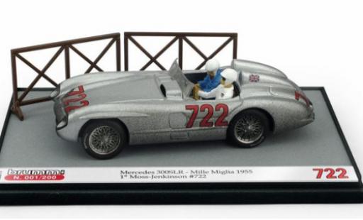 Mercedes 300 1/43 Brumm SLR No.722 Mille Miglia 1955 Moss Collection avec figurines S.Moss/D.Jenkinson modellino in miniatura