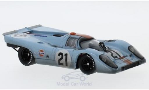 Porsche 917 1970 1/43 Brumm K RHD No.21 JWA-Gulf Racing Team Gulf 24h Le Mans 1970 mit Rennspuren P.Rodriguez/L.Kinnunen modellino in miniatura
