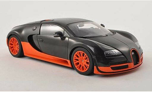 Bugatti Veyron Super Sport 1/18 Autoart 16.4 nero/orange 2010 modellini auto