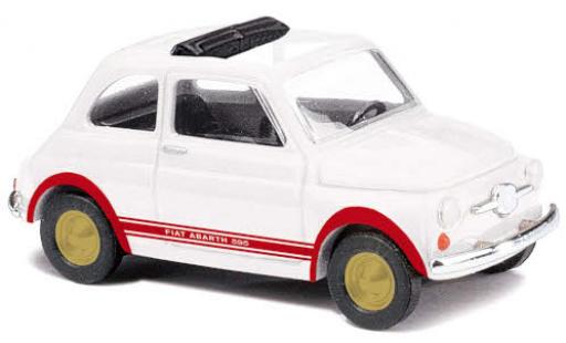 Fiat 500 1/87 Busch Abarth bianco/rosso 1965 modellino in miniatura