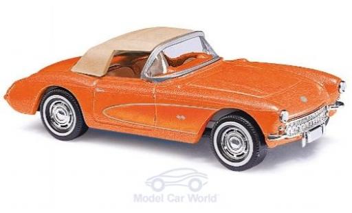 Chevrolet Corvette 1/87 Busch C1 Convertibile metallico orange 1956 mit Softtop modellino in miniatura