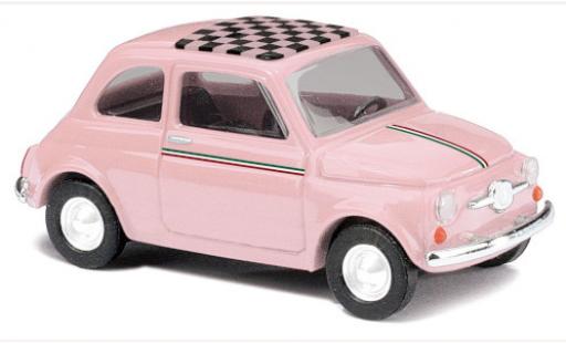 Fiat 500 1/87 Busch rosa 1965 modellino in miniatura