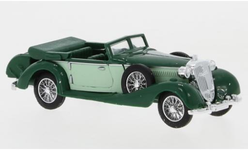 Horch 853 1/87 Busch Cabriolet verde/verde mit Gepäckkoffer modellino in miniatura