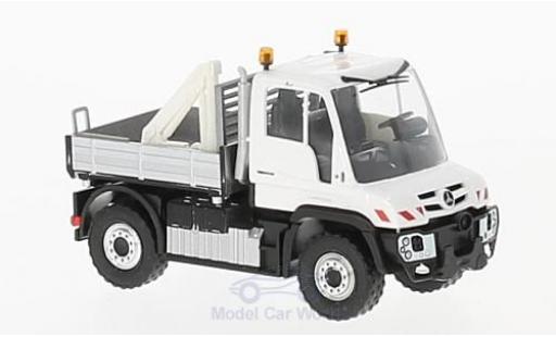 Mercedes Unimog 1/87 Busch U 430 2013 mit Gitter und Kran modellino in miniatura