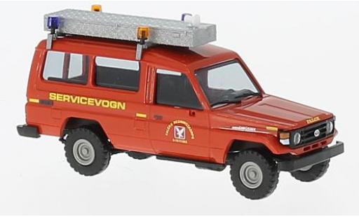 Toyota Land Cruiser 1/87 Busch HZJ 78 rosso Falck 1985 modellino in miniatura