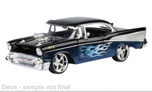 Chevrolet Bel Air 1/24 Motormax schwarz/blau 1957 1:24 modellino in miniatura