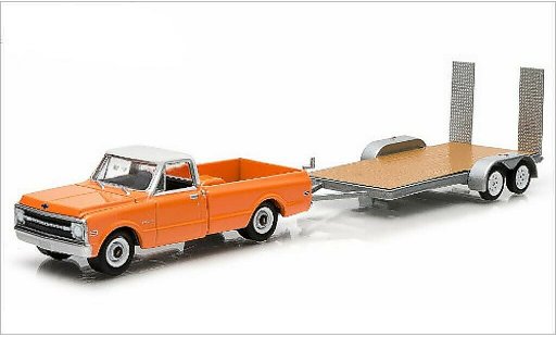 Chevrolet C-10 Pickup 1/64 Greenlight Pick-Up con 2-Achs-Flachbetthanger 1969 modellini auto