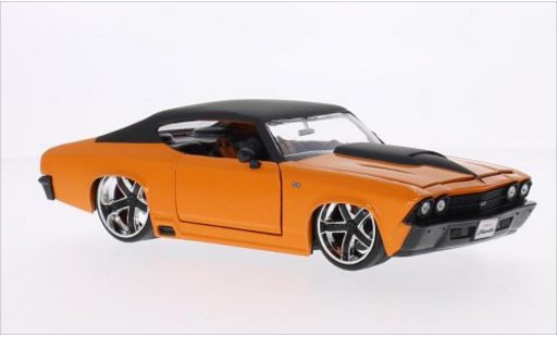 Chevrolet Chevelle tuning 1/24 Jada Toys SS orange/opaco-nero 1969 modellini auto