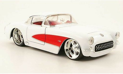 Chevrolet Corvette tuning 1/24 Jada Toys C1 (C1) bianco/rosso 1957 modellini auto