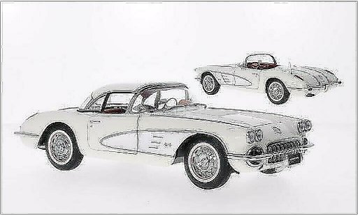 Chevrolet Corvette Convertible 1/18 Autoart C1 (C1) bianco/grigio 1958 modellini auto