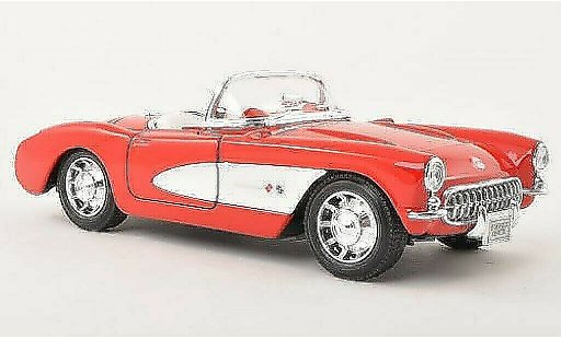 Chevrolet Corvette Convertible 1/24 Welly C1 Cabrio rosso 1957 modellini auto