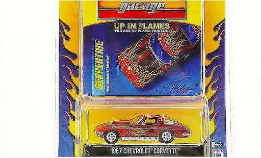 Chevrolet Corvette Coupe 1/64 Greenlight C2 rosso con Flammendekor 1967 modellini auto