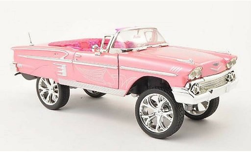 Chevrolet Impala lowrider 1/24 Motormax High Rider rosa con Dekor 1958 modellini auto