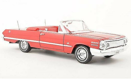 Chevrolet Impala Convertible 1/24 Welly rosso aperto 1963 modellini auto