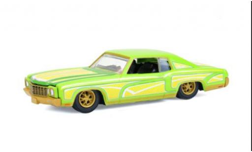 Chevrolet Monte Carlo 1/64 Greenlight Lowrider gelb/gr&uuml;n 1970 1:64 modellino in miniatura