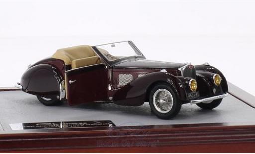 Bugatti 57 SC 1/43 Chromes Type SC Atalante Cabriolet Gangloff marroneee/rosso RHD 1937 modellino in miniatura