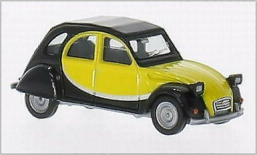 Citroen 2CV Charleston 1/87 Herpa nero/giallo modellini auto
