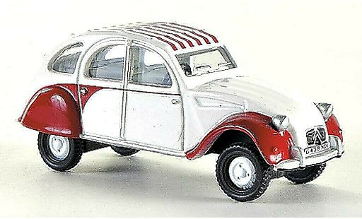 Citroen 2CV Dolly 1/76 Oxford bianco/rosso RHD modellini auto