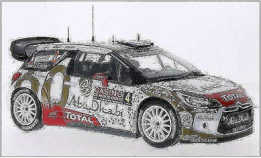 DS Automobiles DS3 WRC 1/18 Norev No.4 Abu Dhabi Rally Monte-Carlo 2015 /D.Elena modellini auto