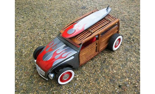 Citroen 2CV Berline 1/18 Solido woody the wooden horse hot rod modellini auto