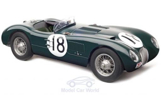 Jaguar C-Type 1/18 CMC verde RHD No.18 Racing Team 24h Le Mans 1953 T.Rolt/D.Hamilton modellino in miniatura