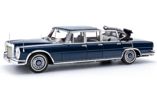 Mercedes 600 1/18 CMC Pullman Landaulet (W100) blu 1965 modellino in miniatura