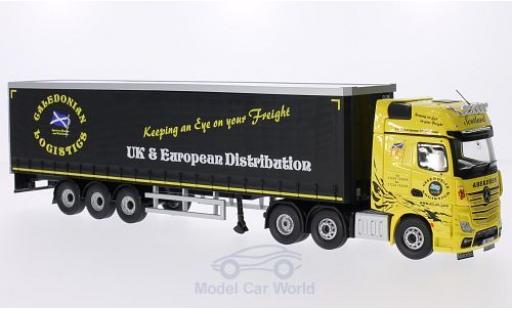 Mercedes Actros 1/50 Corgi MP4 RHD Caledonian Logistics Gardinenplanen-Sattelzug ohne Vitrine modellino in miniatura