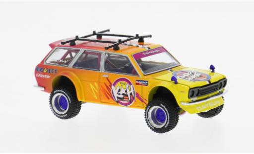 Datsun 510 1/64 Mini GT Wagon 4x4 Kaido Islands V1 orange/violett 1969 1:64 modellino in miniatura