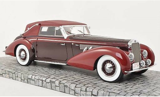 Delage D8-120 Cabriolet 1/18 Minichamps Cabrio rosso/rosso 1939 modellini auto