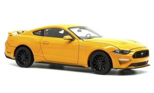 Ford Mustang 1/18 Diecast Masters GT 5.0 metallico orange 2019 modellino in miniatura