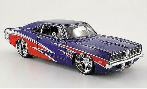 Dodge Charger tuning 1/24 Maisto R/T blu/rosso Tuningversion 1969 modellini auto