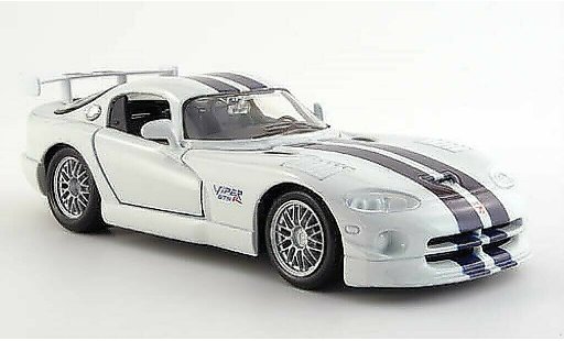 Dodge Viper Roadster 1/24 Maisto GT 2 bianco con blun strisce modellini auto