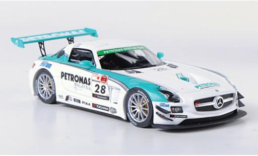 Mercedes SLS 1/43 Ebbro AMG GT3 No.28 Petronas Synthium 12h Merdeka 2011 M.Moh/T.Kataoka/J.Lester/R.Ritchie modellino in miniatura