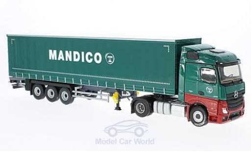 Mercedes Actros 1/43 Eligor 2 Tautliner verde Transports Mandico ohne Vitrine modellino in miniatura