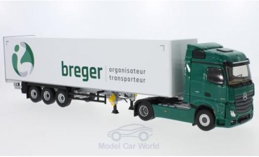 Mercedes Actros 1/43 Eligor 2 Streamspace Breger Gardinenplanen-Sattelzug modellino in miniatura