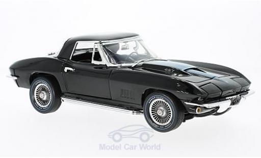 Chevrolet Corvette 1/18 Ertl 427 nero/metallico blu 50th Anniversary 1967 ohne Vitrine modellino in miniatura