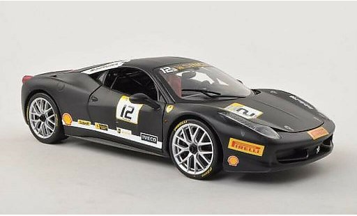 Ferrari 458 Challenge 1/18 Hot Wheels No.12 opaco-nero modellini auto