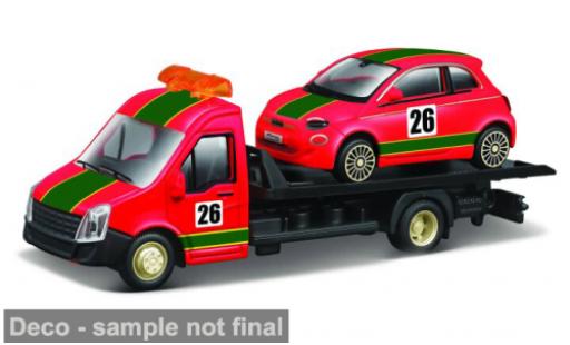 Fiat 500 1/43 Burago e rot/Dekor #26 1:43 Bburago modellino in miniatura
