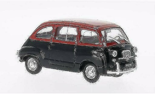 Fiat 600 Multipla 1/43 Brumm D rosso/nero 1960 modellini auto