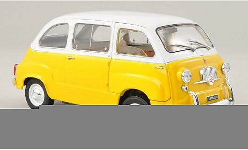 Fiat 600 Multipla 1/24 WhiteBox giallo/bianco 1960 modellini auto