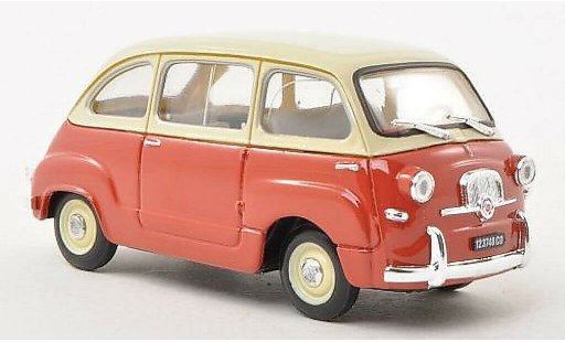 Fiat 600 Multipla 1/43 Brumm rosso/beige 1956 modellini auto